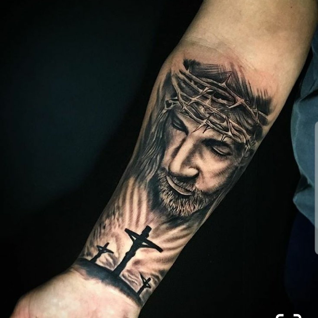 Jesus Forearm Tattoo - Body Tattoo Art