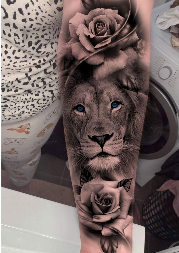 The Best Lion and Rose Tattoo Designs - Body Tattoo Art