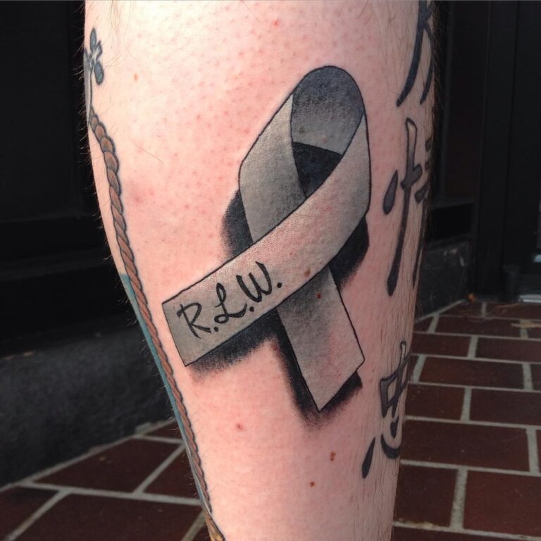How To Personalize A Lung Cancer Ribbon Tattoo Body Tattoo Art