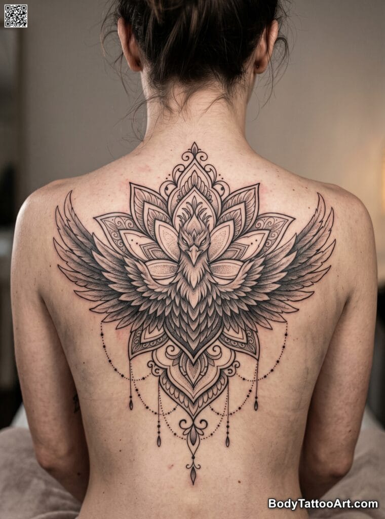 Ornamental Phoenix Lotus Crest