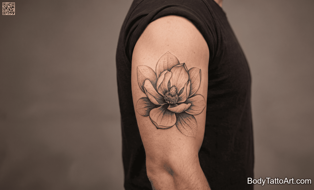 Dotwork Magnolia Tattoos