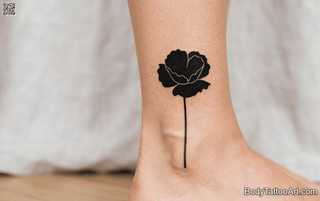  blackwork Poppy Tattoos