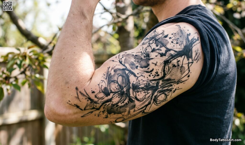 Abstract Cherry Blossom Tattoos