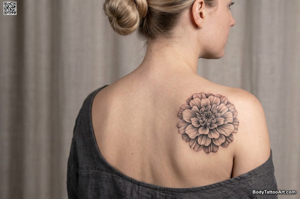 Marigold in Full Grey-Wash Realism