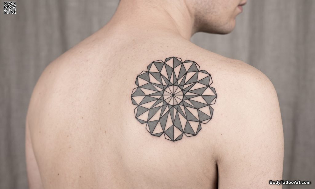 Geometric Marigold With Triangular Petal Sections