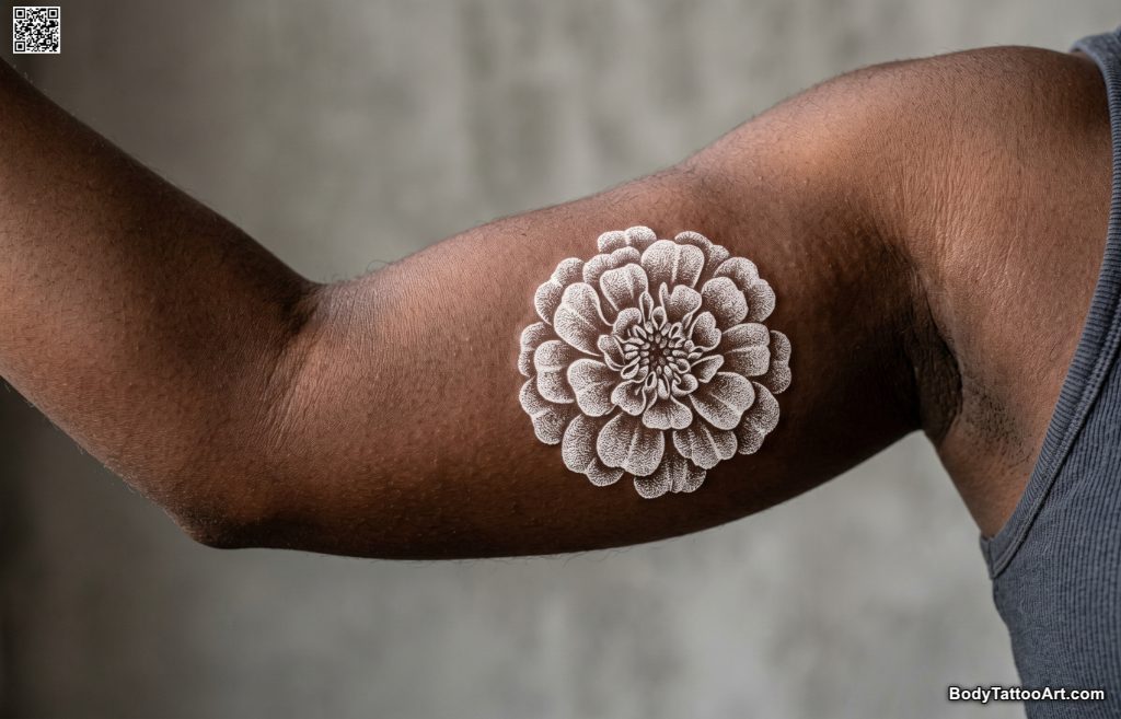 Stippled Marigold on Dark Skin