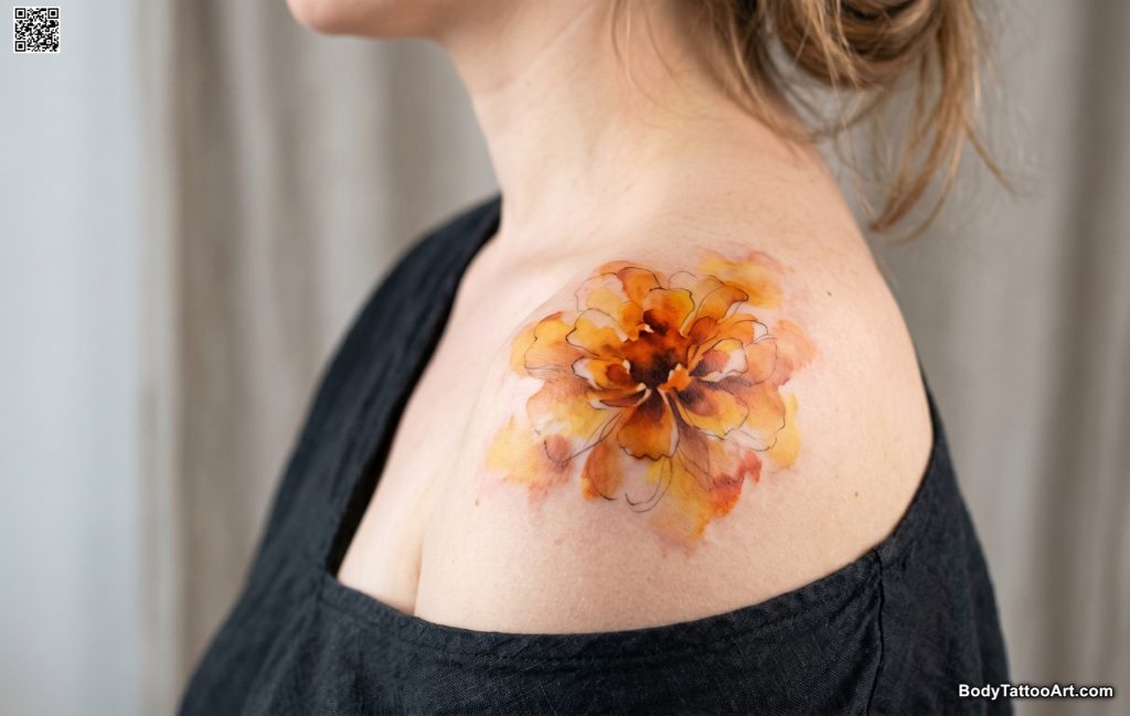 Loose Watercolour Marigold