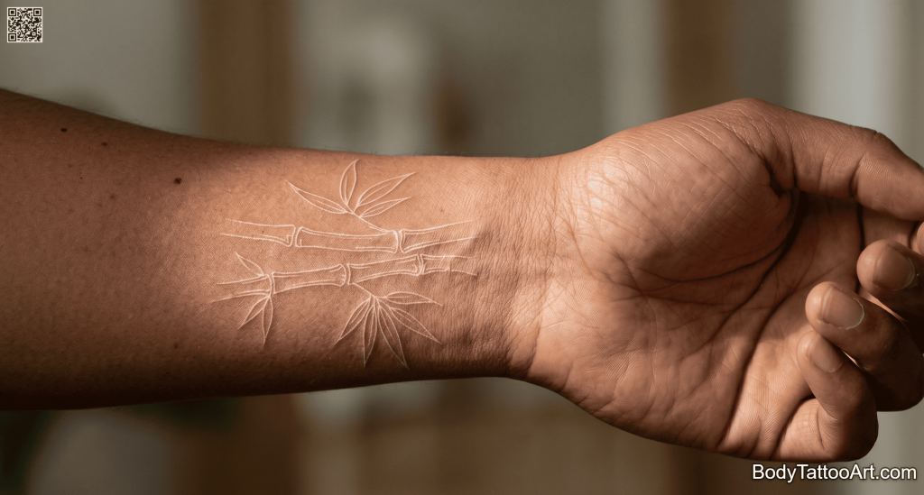 White ink Bamboo Tattoos