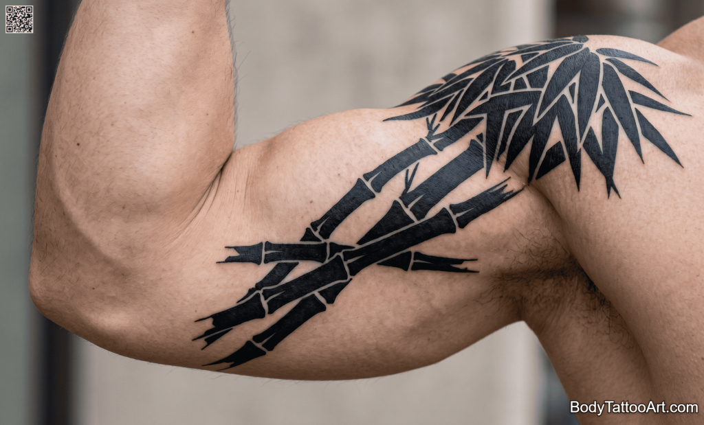 Blackwork Bamboo Tattoos