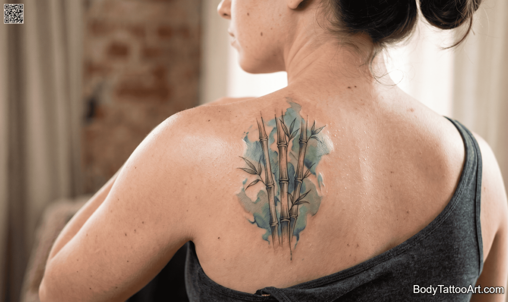 Watercolor Bamboo Tattoos