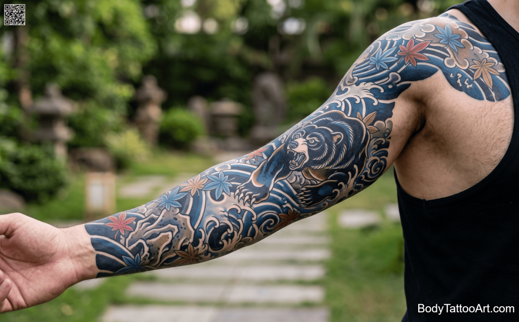 Japanese / Irezumi-inspired Bear Tattoos