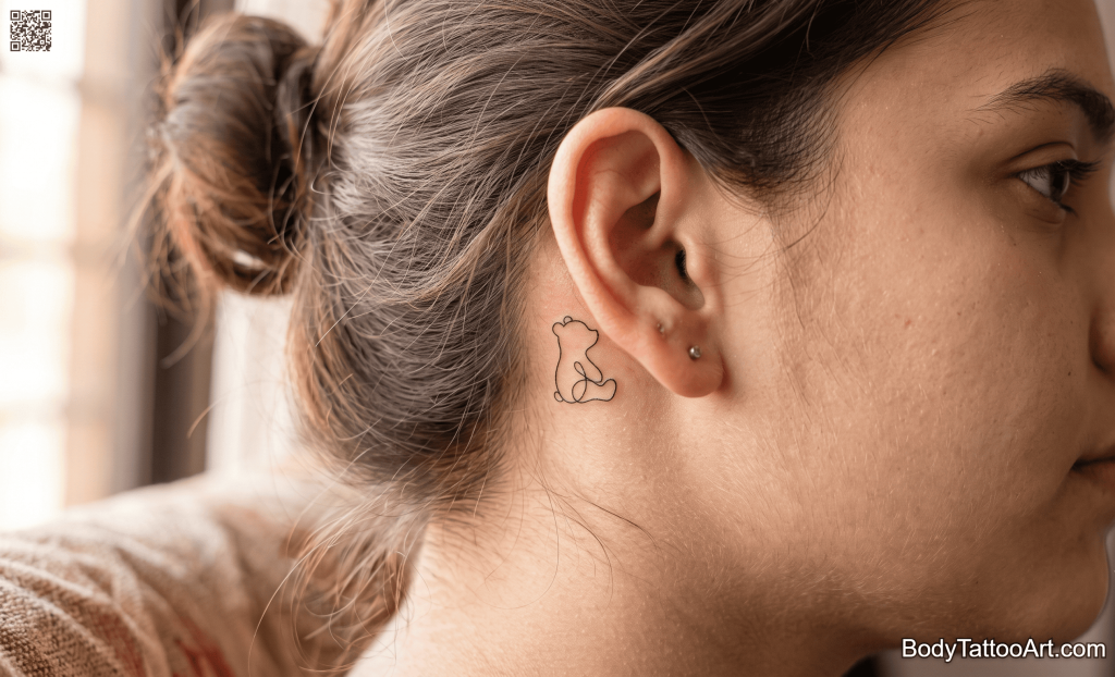 : Minimalist / single line Bear Tattoos