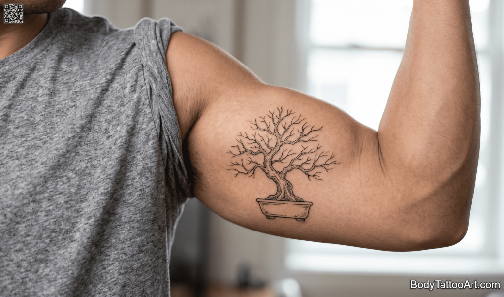 Fine line Bonsai Tree Tattoos