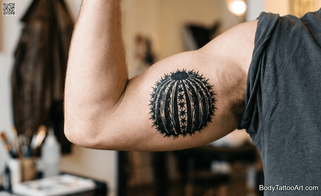 Blackwork Cactus Tattoos