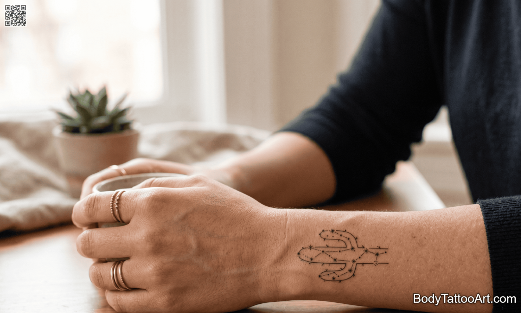 grey-wash Cactus Tattoos