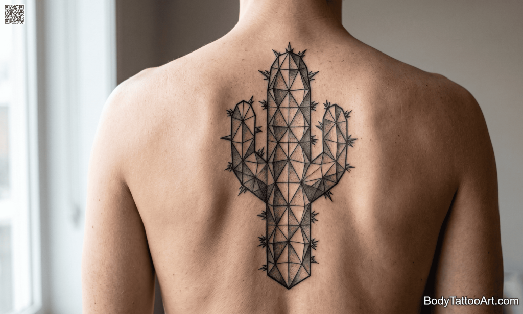 Geometric Cactus Tattoos