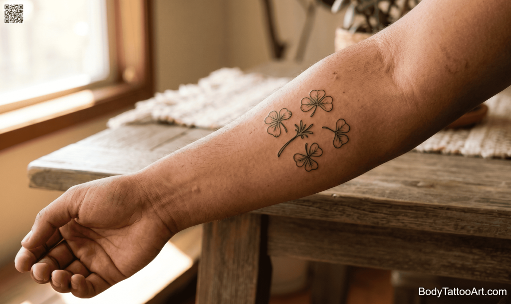 Abstract fine line Clover Tattoos