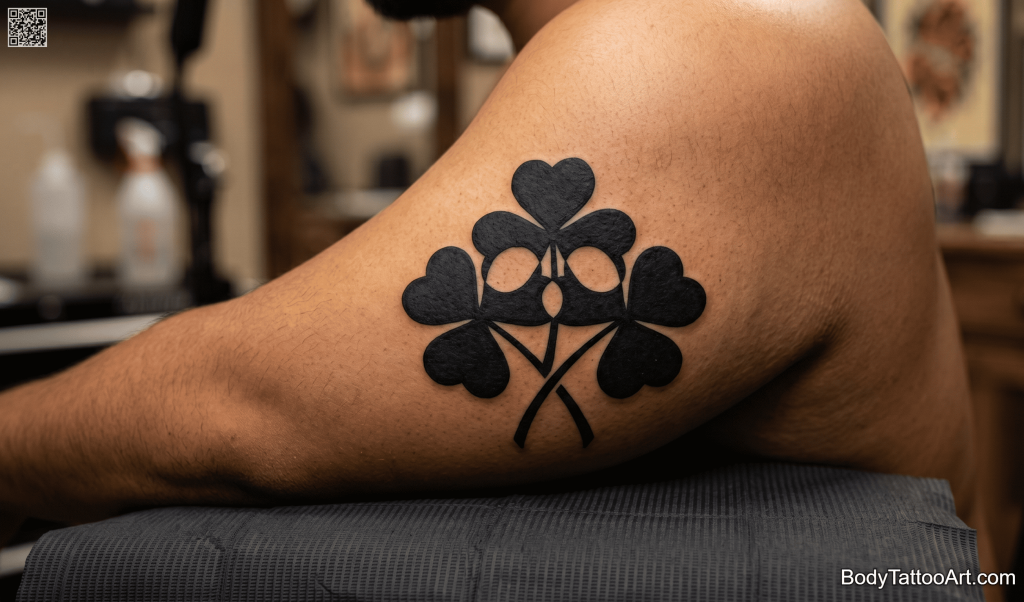 Blackwork Clover Tattoos