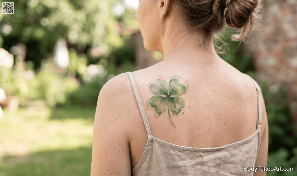 Watercolour Clover Tattoos