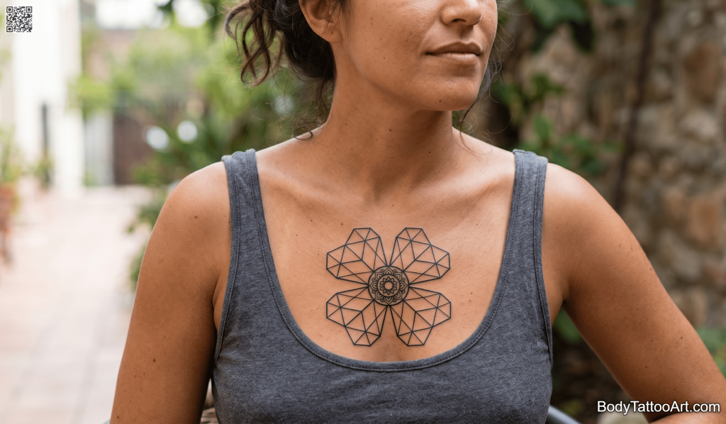 Geometric blackwork Clover Tattoos