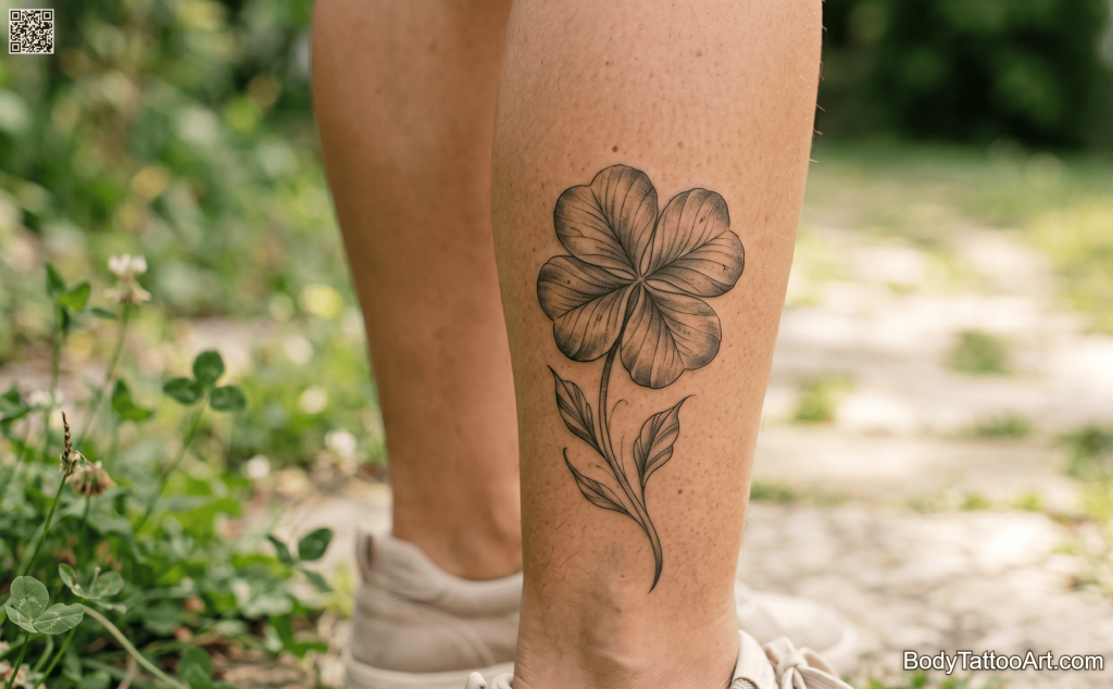 Grey wash Clover Tattoos