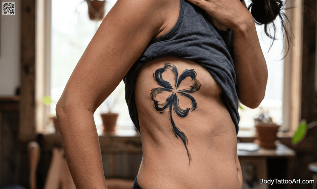 Abstract brushwork Clover Tattoos