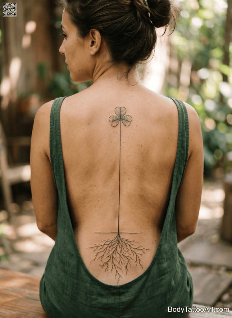 Fine line illustrative Clover Tattoos