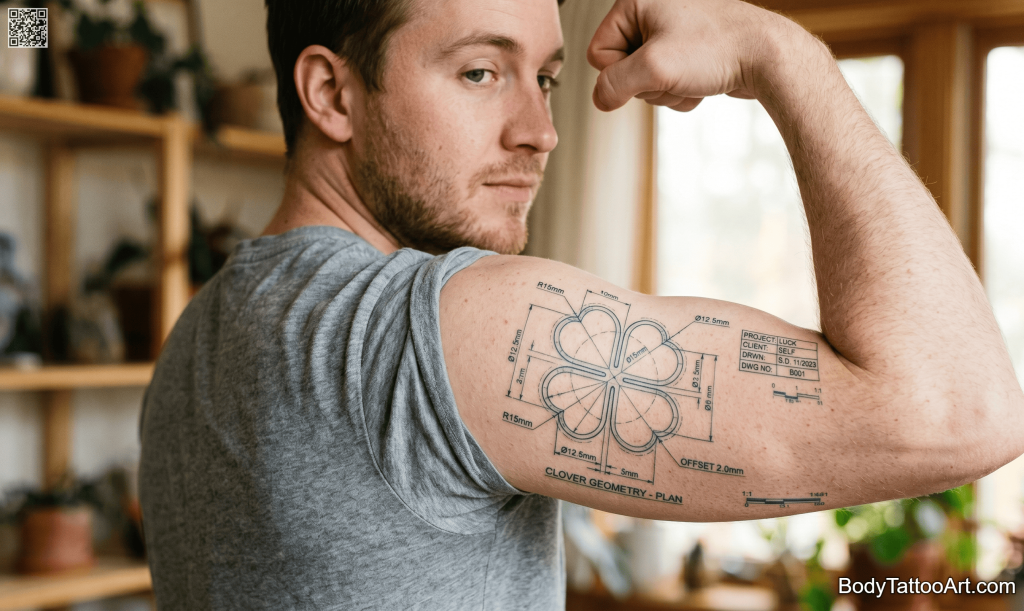 technical illustration Clover Tattoos