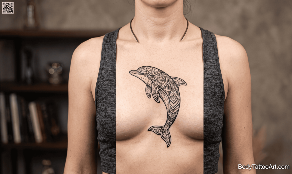 Ornamental / mandala Dolphin Tattoos