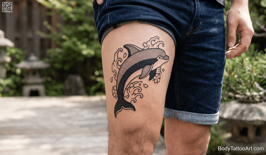 ukiyo-e inspired Dolphin Tattoos