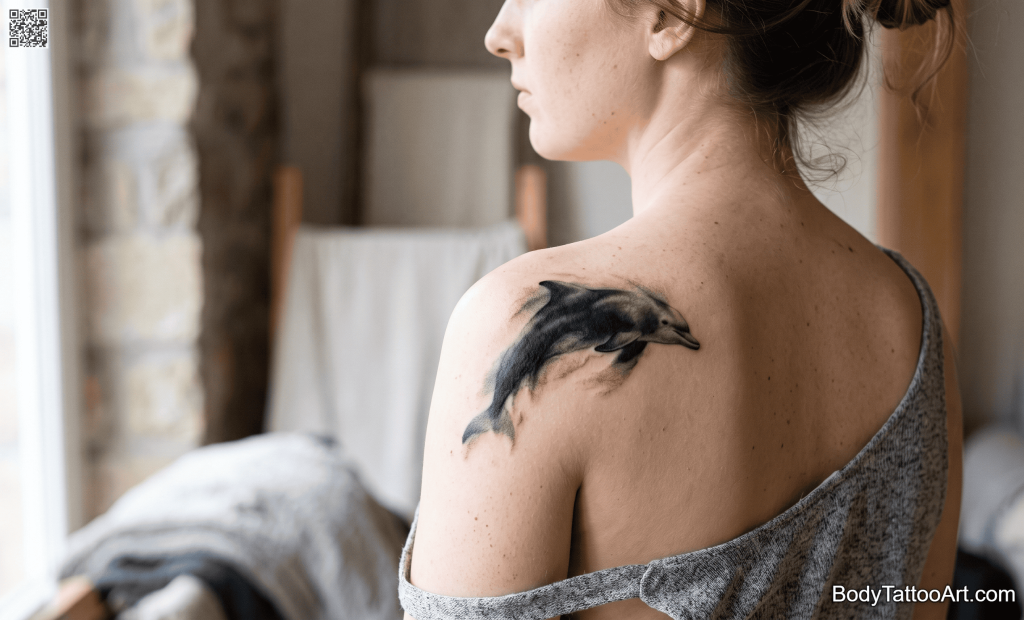 painterly Dolphin Tattoos