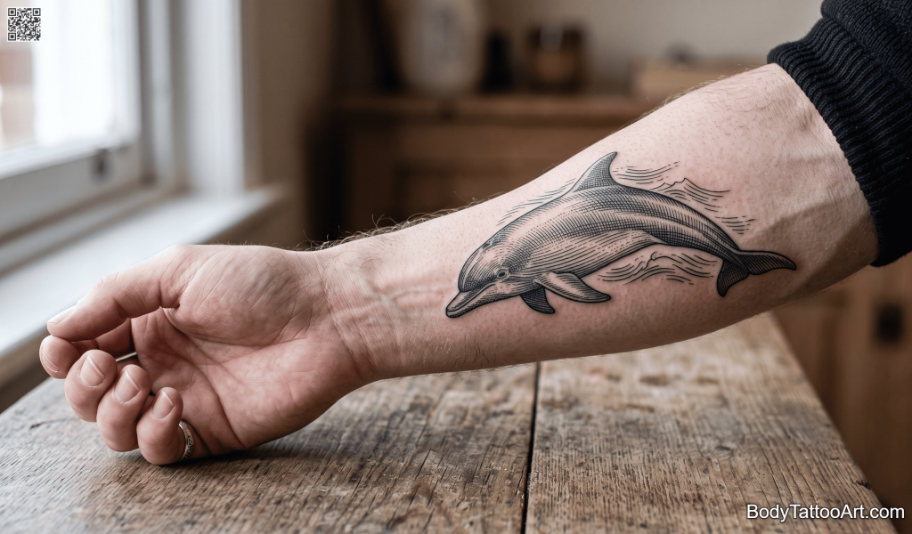etching Dolphin Tattoos