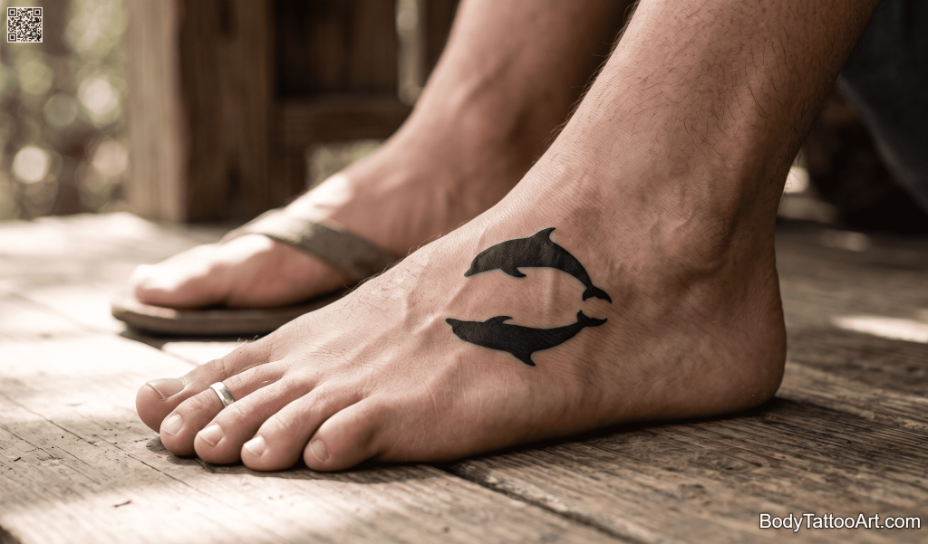  Conceptual silhouette Dolphin Tattoos