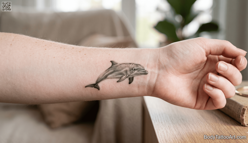 Micro realism Dolphin Tattoos