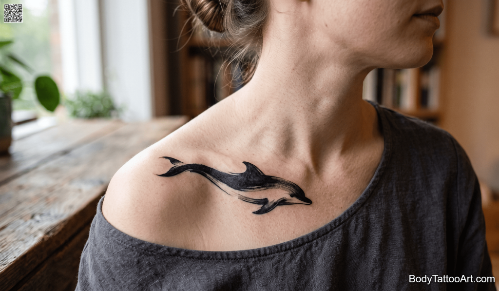  sumi-e inspired Dolphin Tattoos