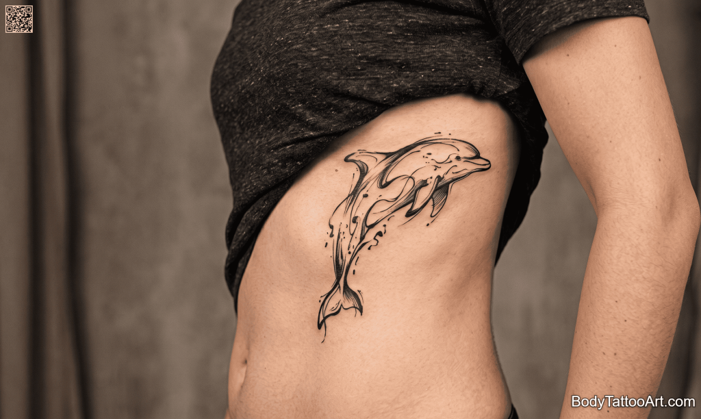  Abstract expressionist Dolphin Tattoos