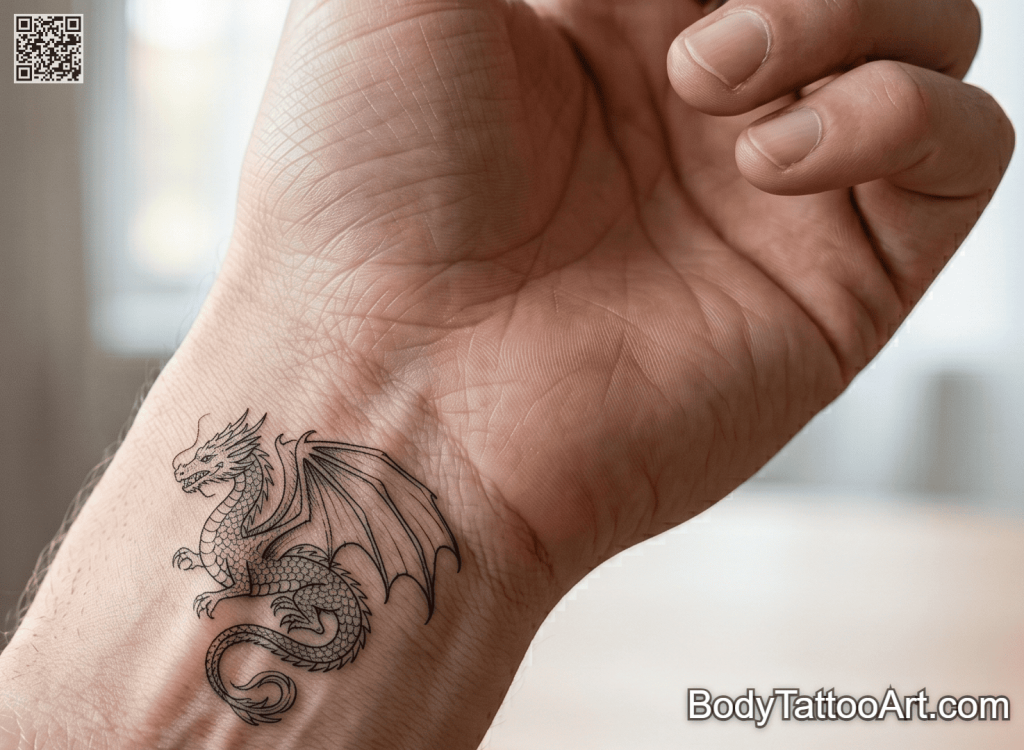 Fine line micro realism Dragon Tattoos