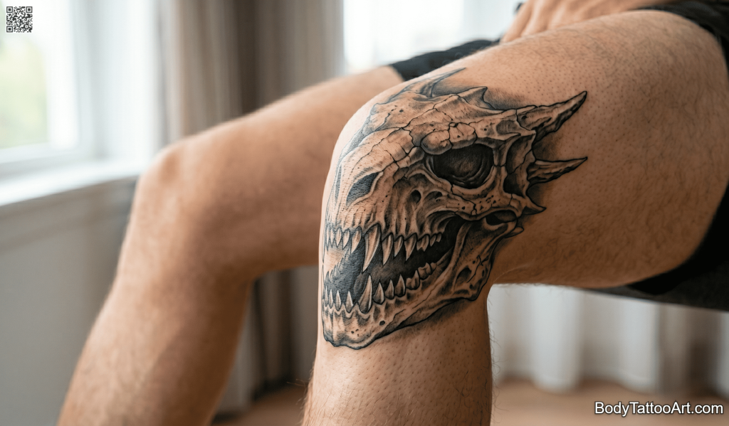 Black and grey realism Dragon Tattoos