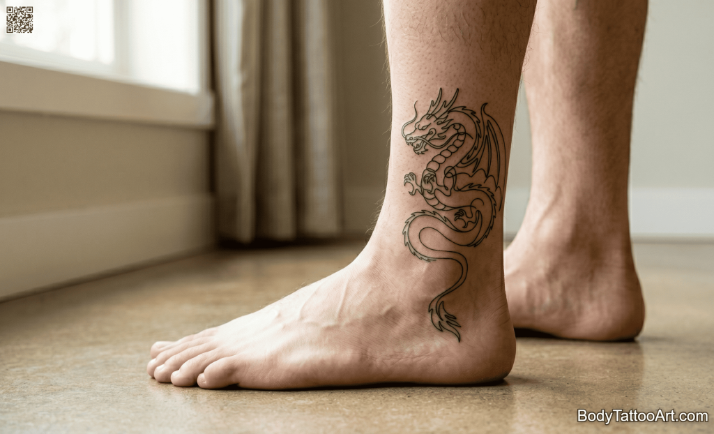  continuous line Dragon Tattoos