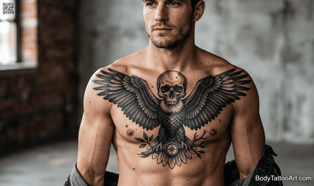  blackwork Eagle Tattoos
