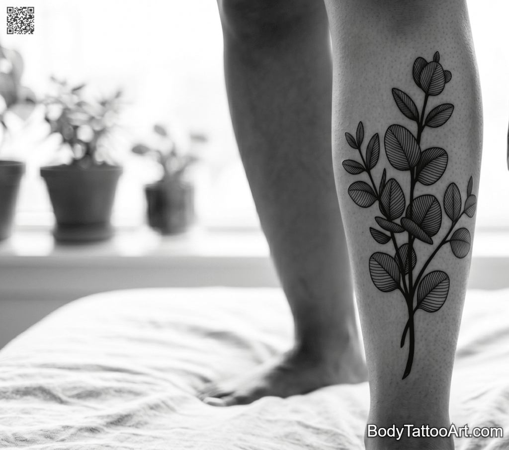  technical drawing Eucalyptus Leaf Tattoos