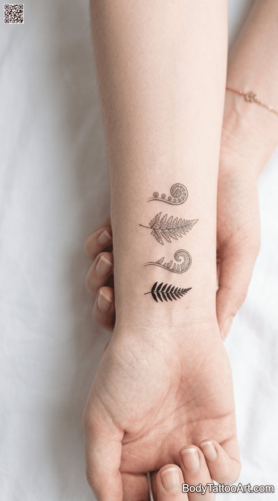  Micro fine line Fern Leaf Tattoos 
