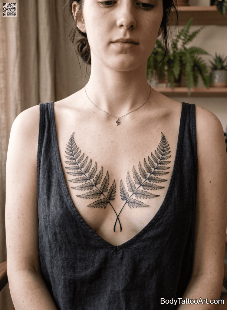 Stipple shading Fern Leaf Tattoos 