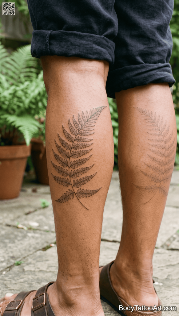 dotwork detail Fern Leaf Tattoos 
