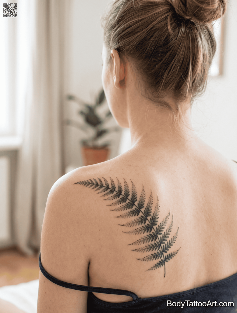  Dotwork Fern Leaf Tattoos 