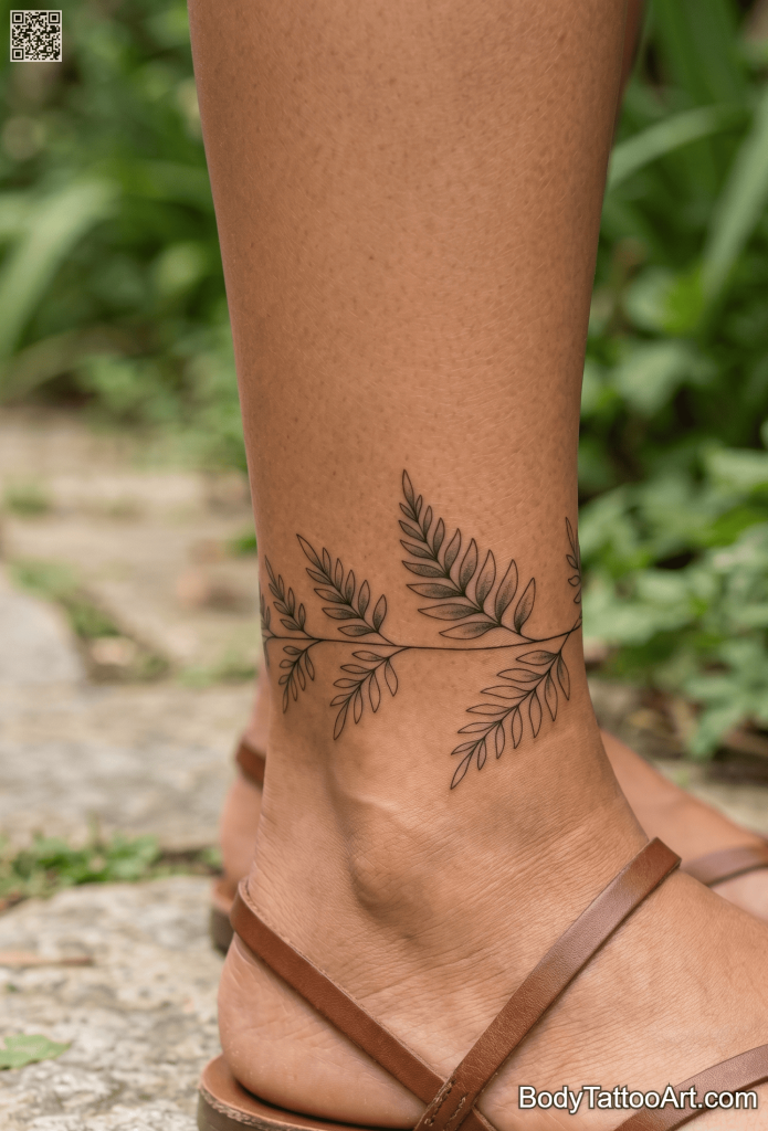 Fine line with minimal shading Fern Leaf Tattoos 