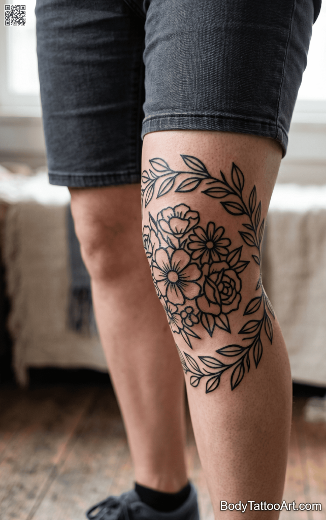 traditional-influenced Floral Vine Tattoos