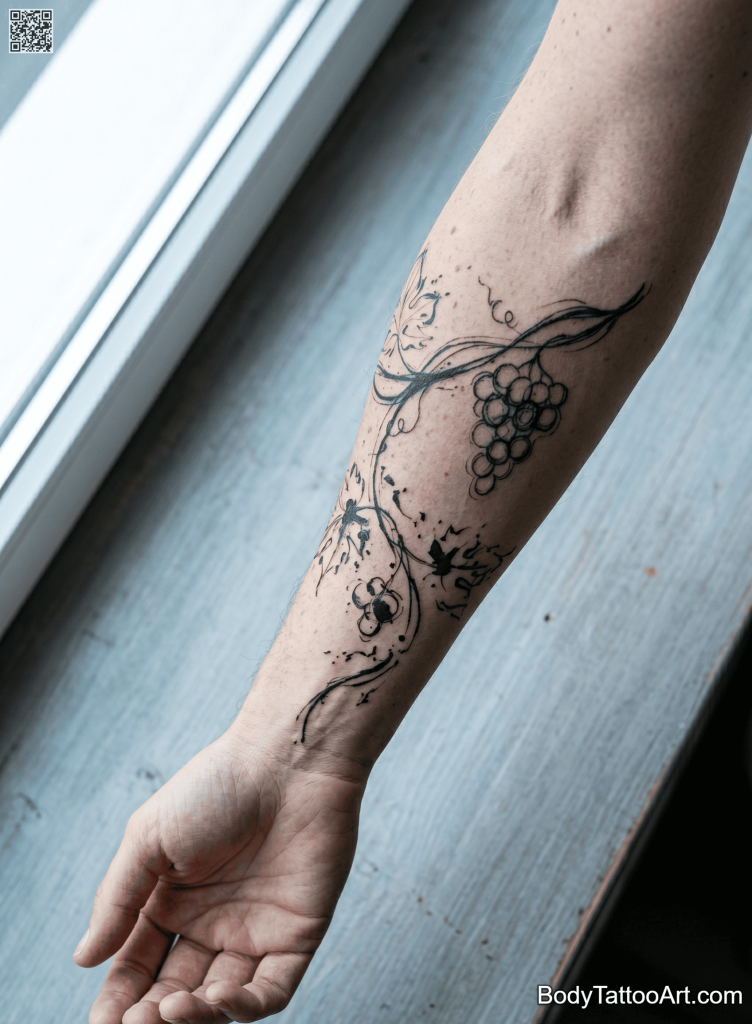  illustrative Grape Vine Tattoos