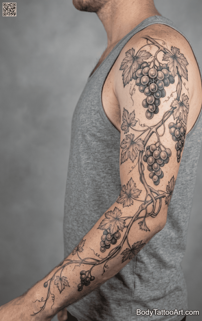  illustrative Grape Vine Tattoos