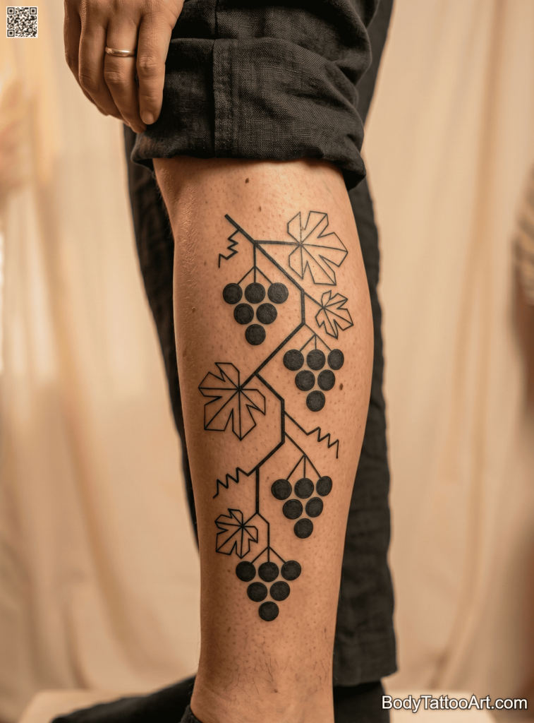 neo-traditional Grape Vine Tattoos